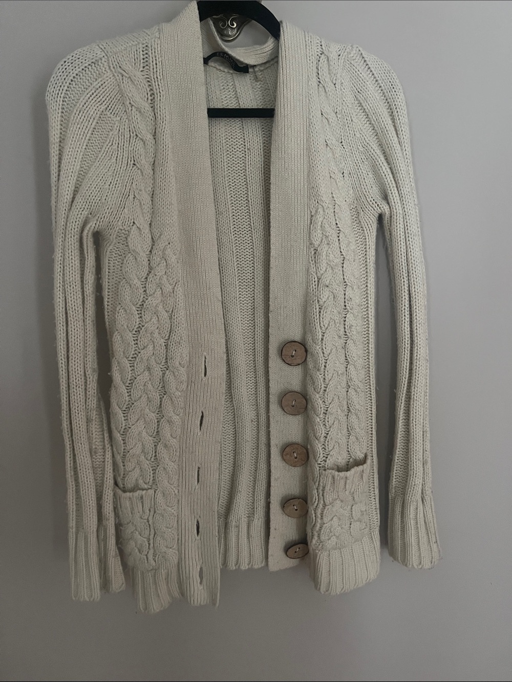 Women’s Cable Knit Button-Front Cardigan Sweater - Cream